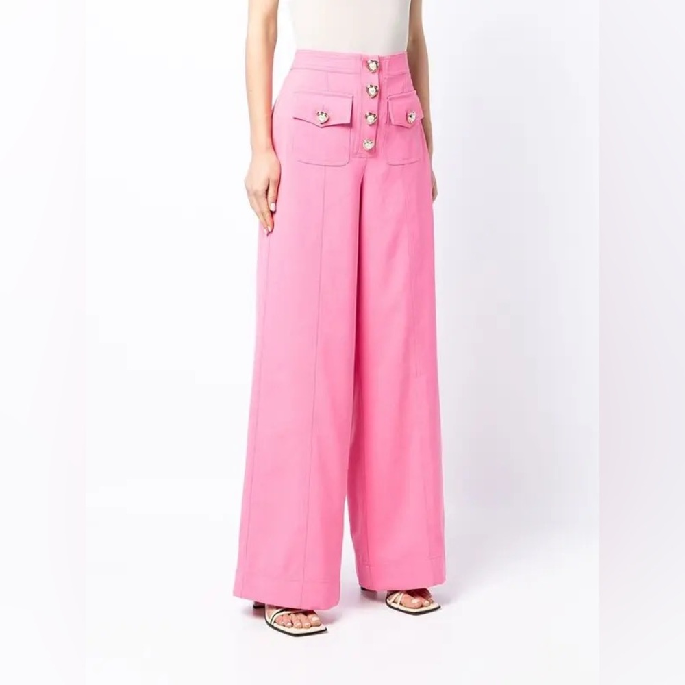 ALICE MCCALL Embellished-Button Palazzo Pants Size 0 Like New